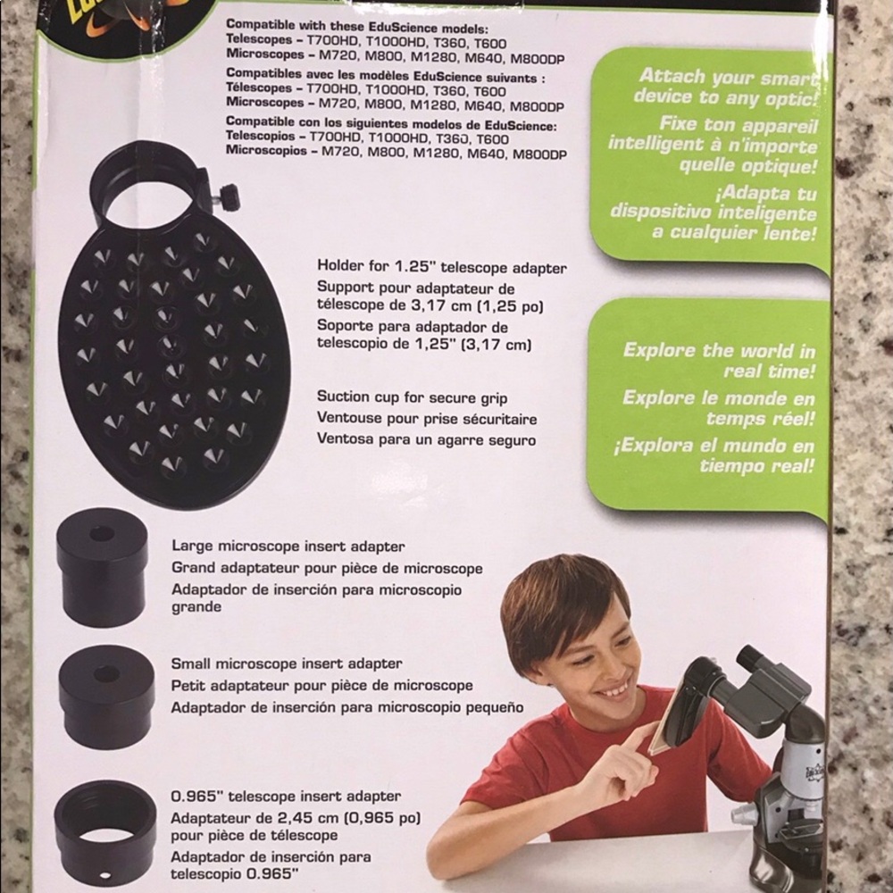 Student Microscope 3 Pc SET Edu Science Incl Smart Device Adapter & Activity Kit - Picture 8 of 8